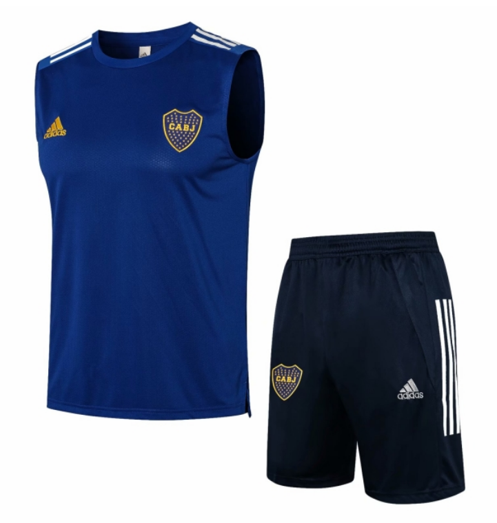 2021/22 Boca Junior Blue Training Vest Kits Shirt with Shorts